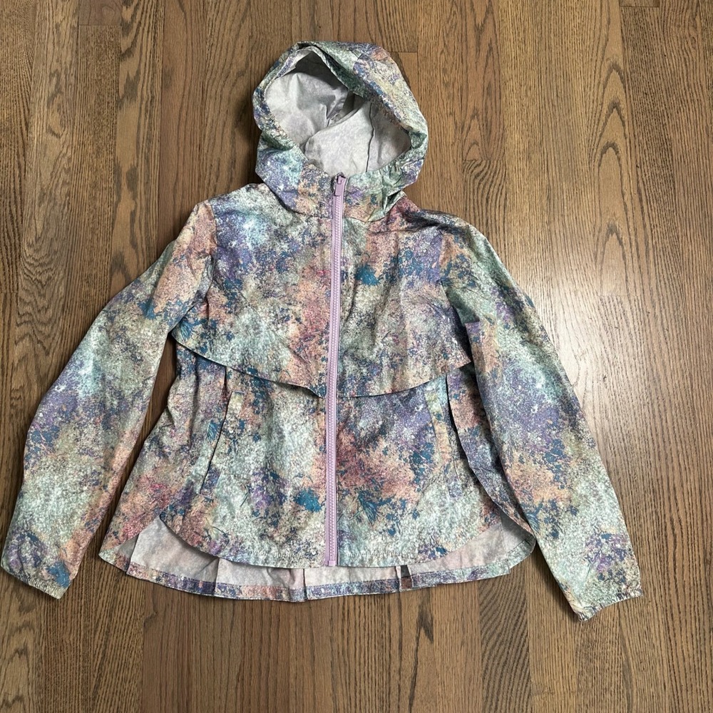 All in Motion‎ Kids Windbreaker Jacket Floral Print Water Resistant medium